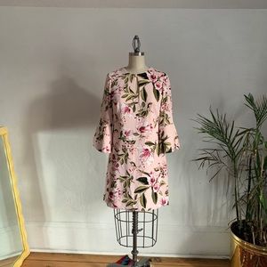 White House Black Market Floral Keyhole Pink Floral Dress  - small 0